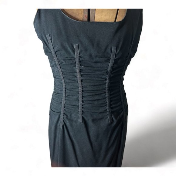 D&G Dolce & Gabbana Black Party Cocktail Ruched Dress Size 44/8 - Picture 3 of 11